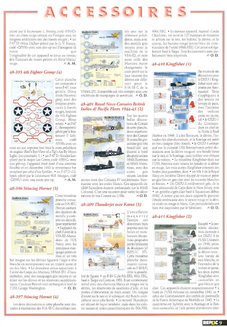 Replic 088 - P-51B Mustang, Hawker Typhoon, DH Mosquito MkVI, Technic-Damage